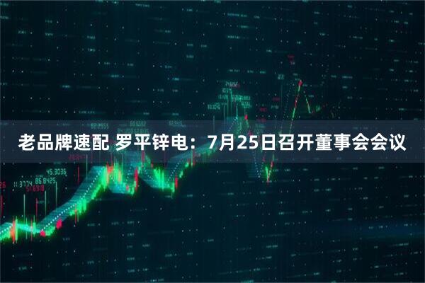 老品牌速配 罗平锌电：7月25日召开董事会会议